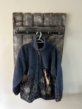 Women's Vintage Bear Ridge Outfitters Full Zipper Horse Fleece w/Side Pockets